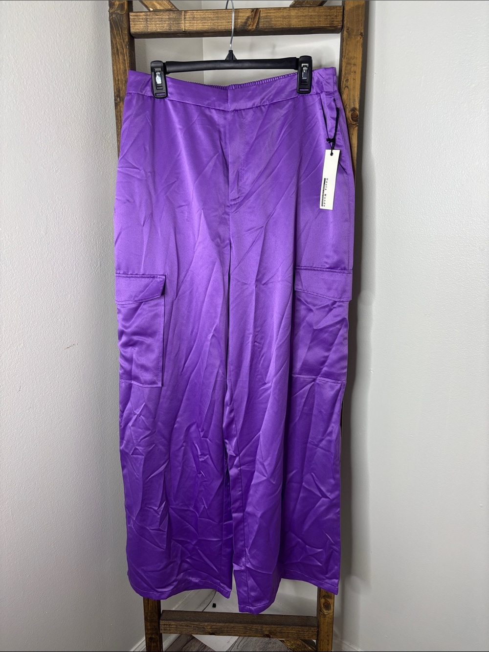 Haute Monde Violet Cargo Wide-Leg Pants Size L